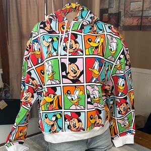 Disney Colorful Cartoon Character Hoodie New With Tags- Disney World -Women Med